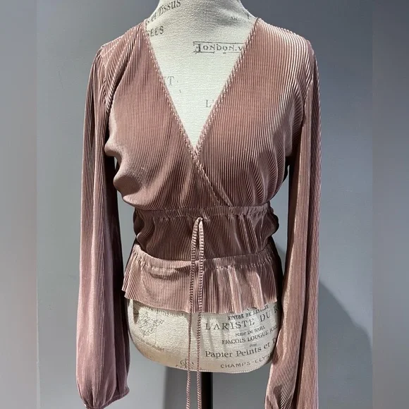 ZARA Coklat Pleated Blouse - Picture 1 of 4